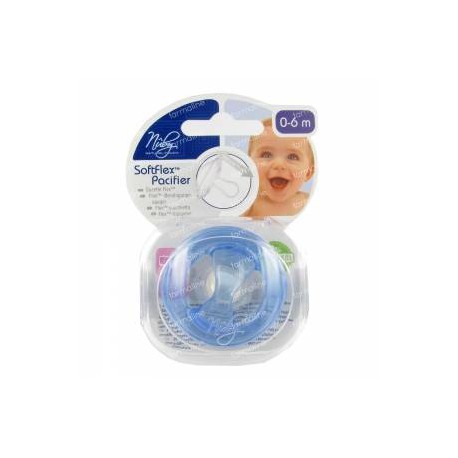 Nuby Natural Touch SoftFlex Pacifier cherry 0-6m blue 1 piece
