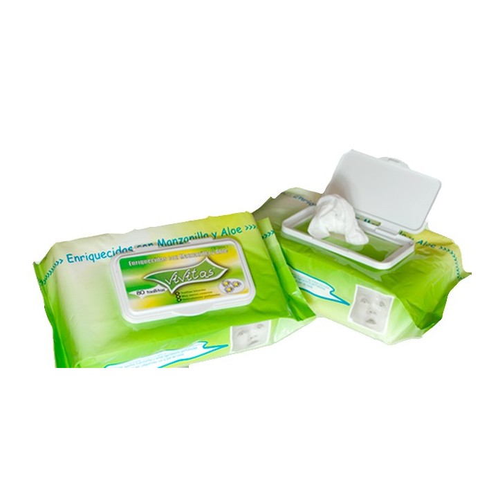 Toallitas húmedas con aloe y manzanilla Vivitas   80 ud