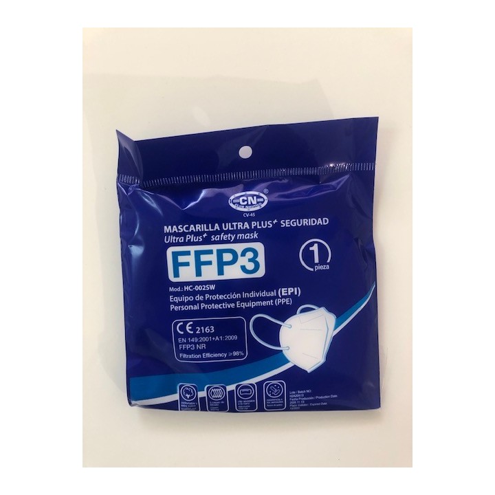 Mascarilla respiratoria FFP3 Covid 19 10 Ud