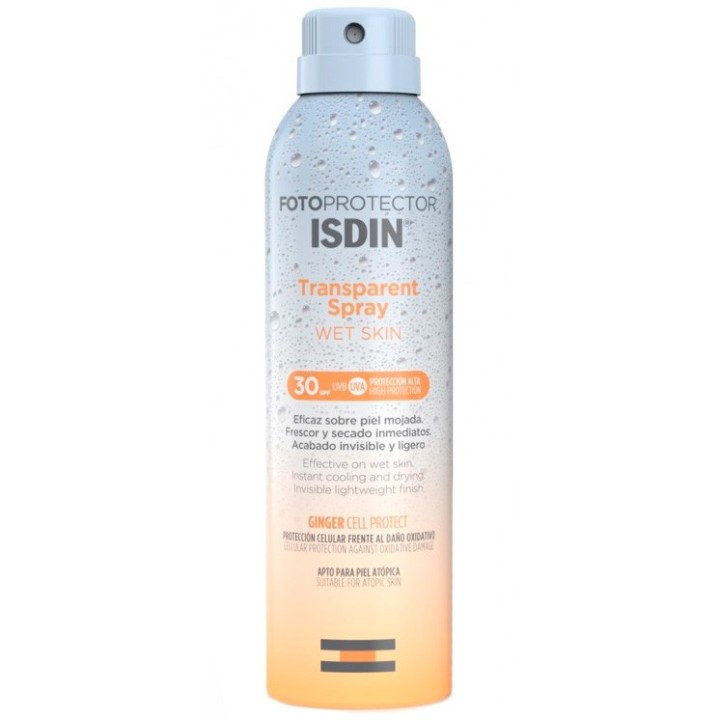 30 + Sunscreen Spray transparent. Isdin.