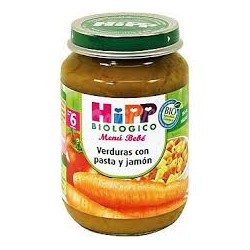 Hipp Biológico Menú bebe . (Potitos) Verduras y con pasta y jamon 190 gr. 