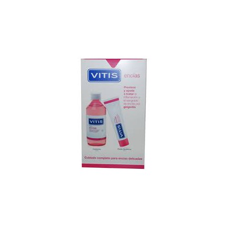 Пакет Vitis Десны Зубная паста + Жидкость для полоскания рта паста.