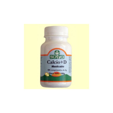 Calcio + Vitamina D - 100 comprimidos masticables - Sotya 